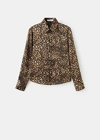 Leopard-print satin shirt
