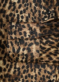 Leopard-print satin shirt