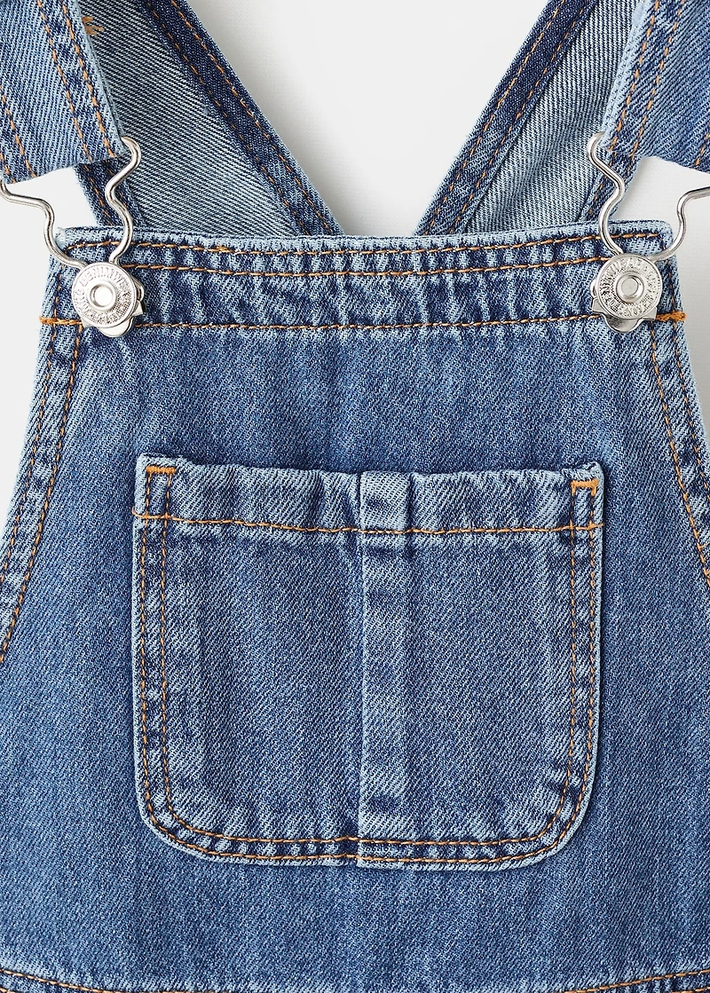 Cotton-lined denim dungarees