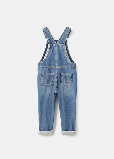 Cotton-lined denim dungarees