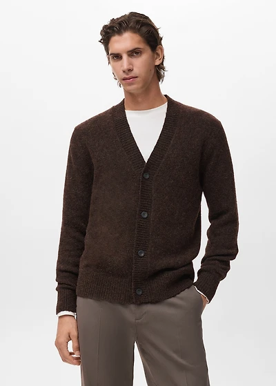 Knitted wool blend cardigan