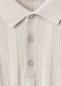 Ribbed knitted polo sweater