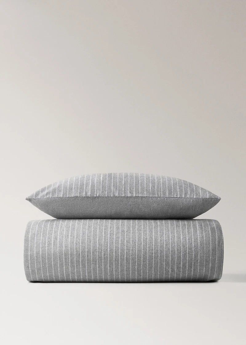 Reversible striped flannel cotton duvet cover for cot