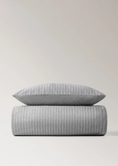 Reversible striped flannel cotton duvet cover for cot