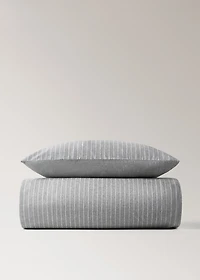 Reversible striped flannel cotton duvet cover for cot