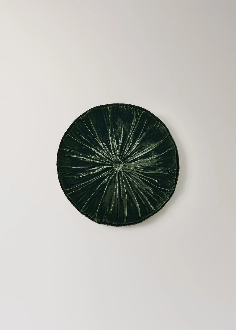 Round velvet silk cushion