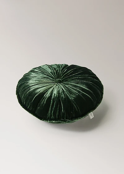 Round velvet silk cushion
