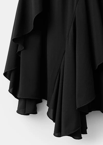 Asymmetrical ruffled skirt