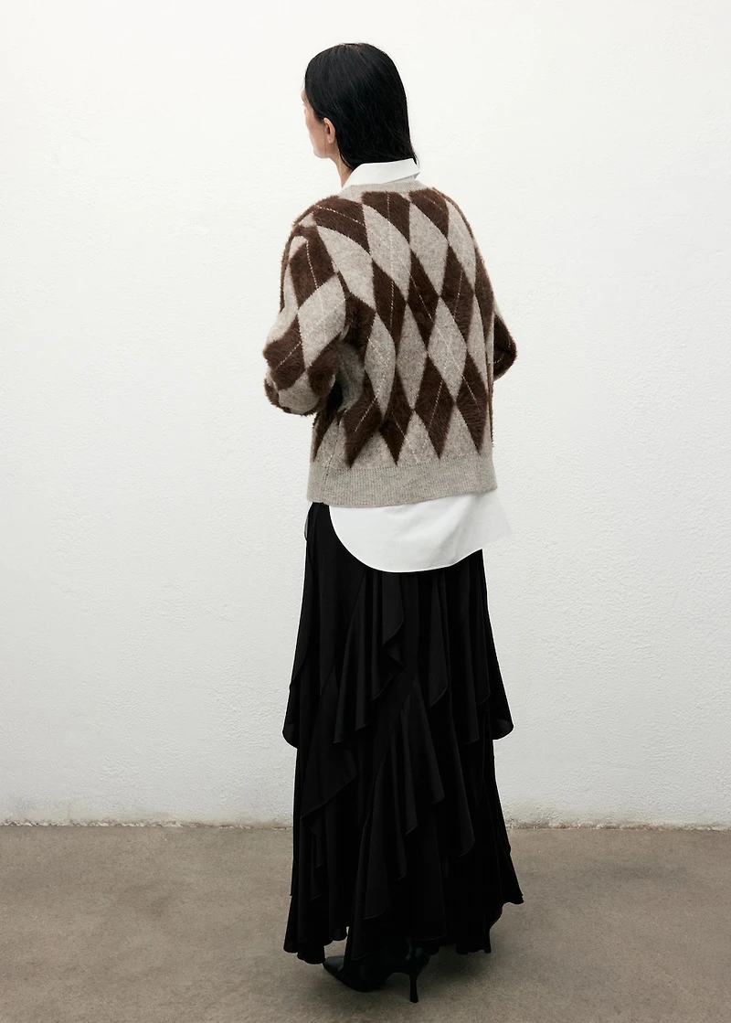 Asymmetrical ruffled skirt