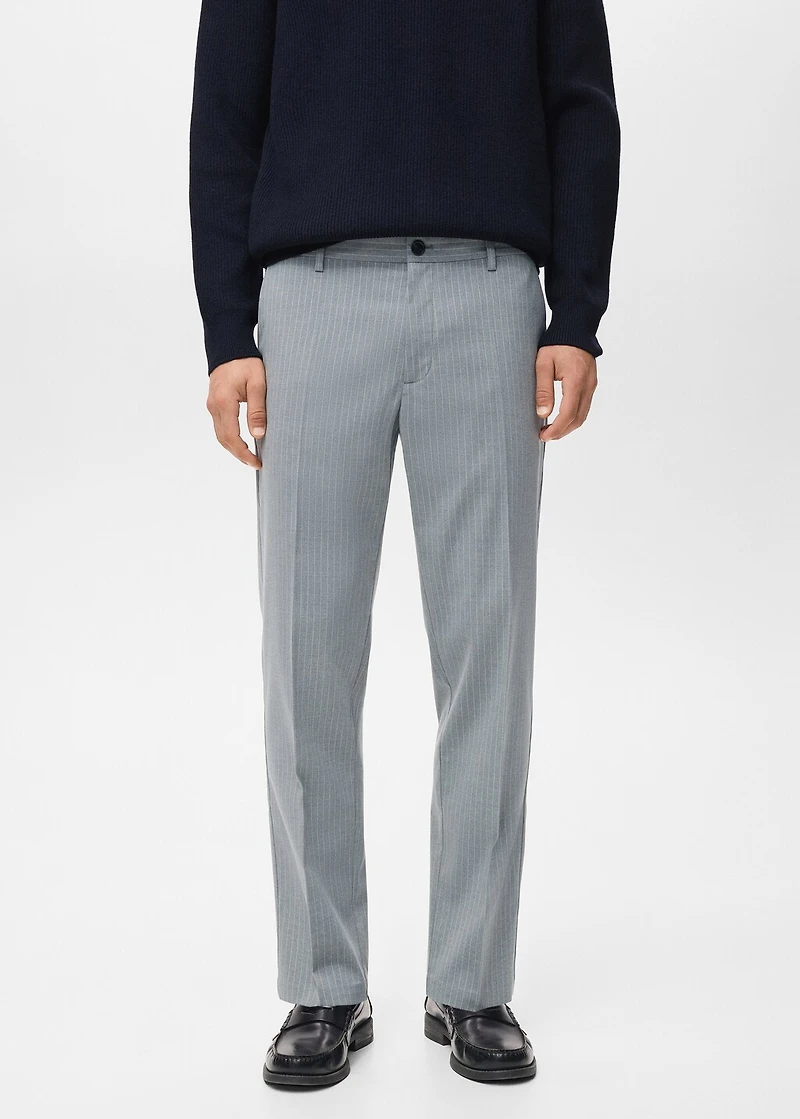 Striped slim-fit trousers