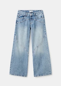 Wide leg jeans with seam detail