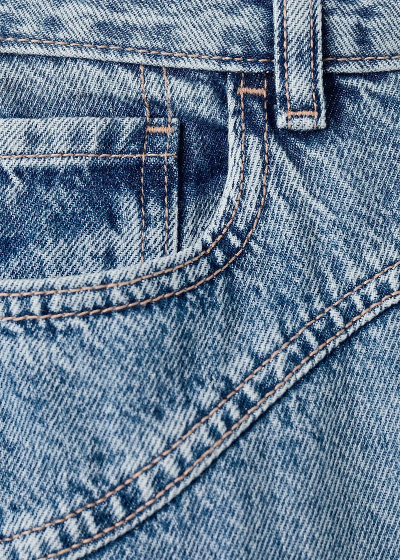 Wide leg jeans with seam detail