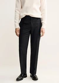 100% virgin wool regular-fit pinstripe trousers