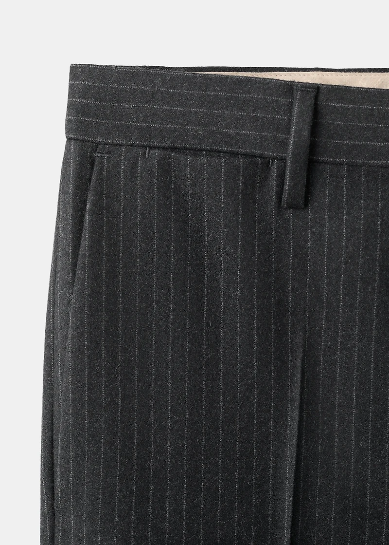 100% virgin wool regular-fit pinstripe trousers