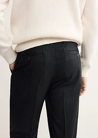 100% virgin wool regular-fit pinstripe trousers