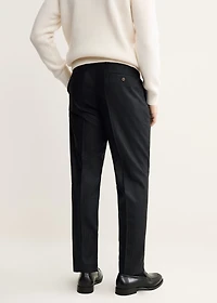 100% virgin wool regular-fit pinstripe trousers