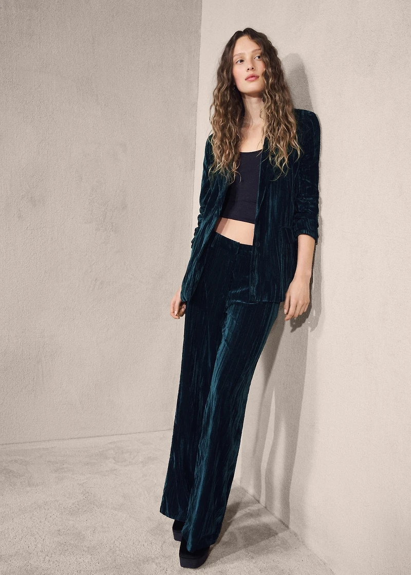 Straight velvet pants