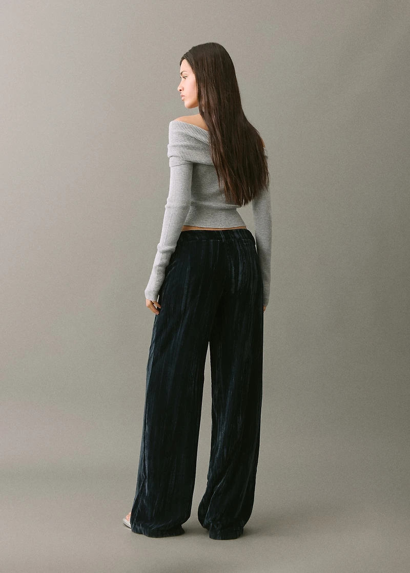 Straight velvet pants