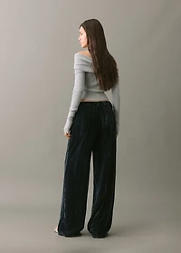 Straight velvet pants
