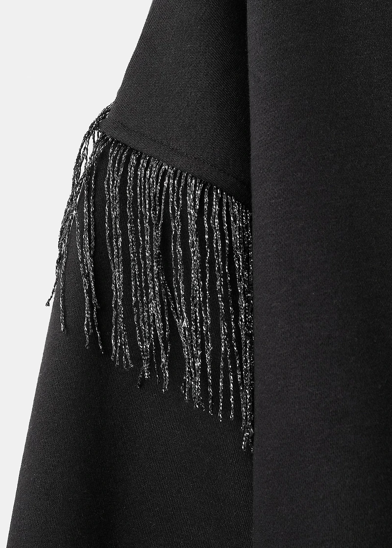 Fringed cotton-blend sweatshirt