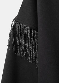 Fringed cotton-blend sweatshirt