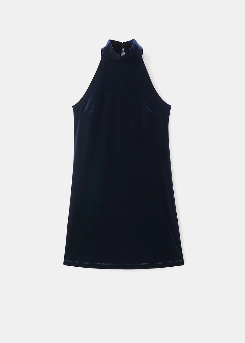 Velvet halter-neck dress