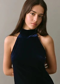 Velvet halter-neck dress