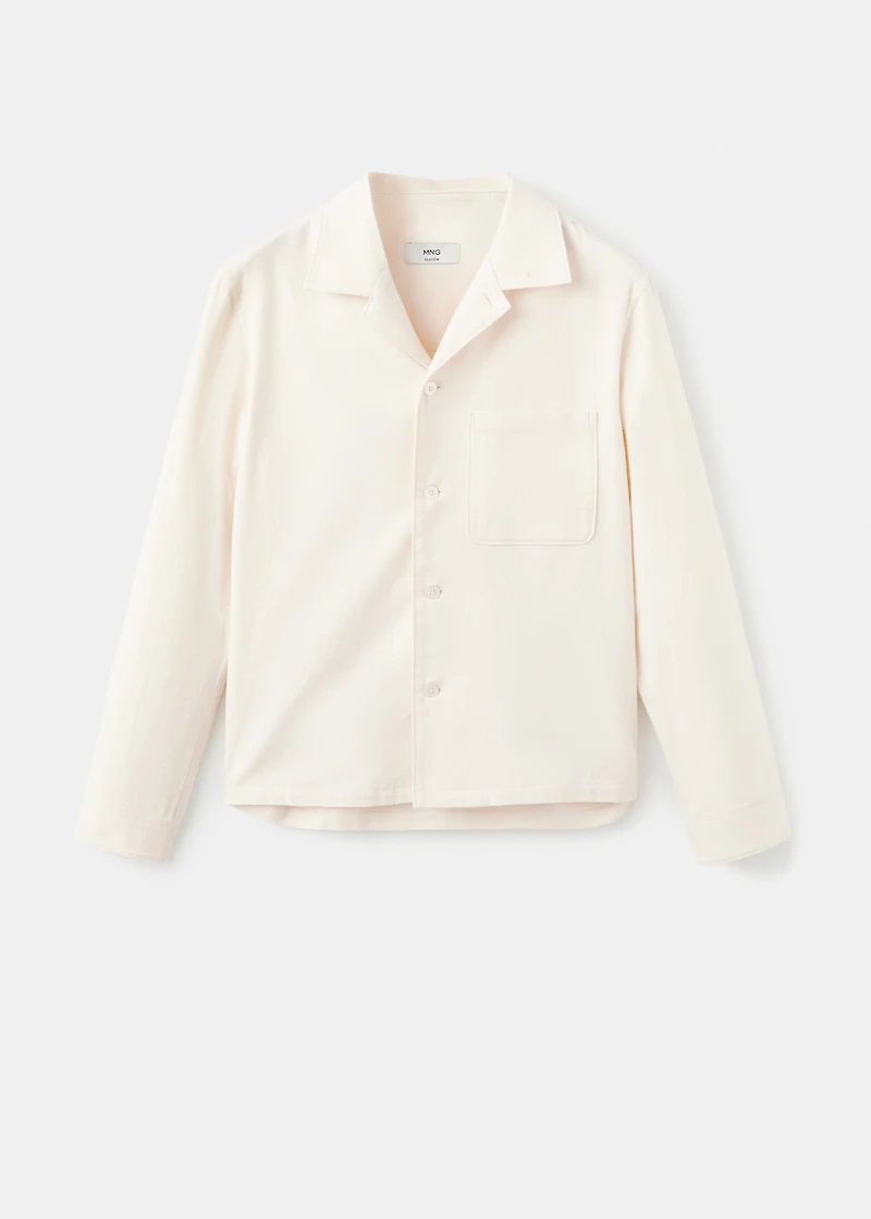 100% cotton overshirt with pockets