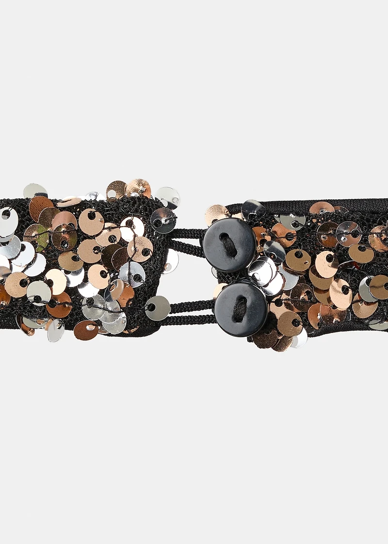 Sequin dress with open back