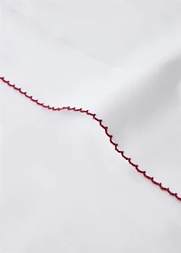 Percale cotton children's top sheet with contrasting picot detail for 90cm bed