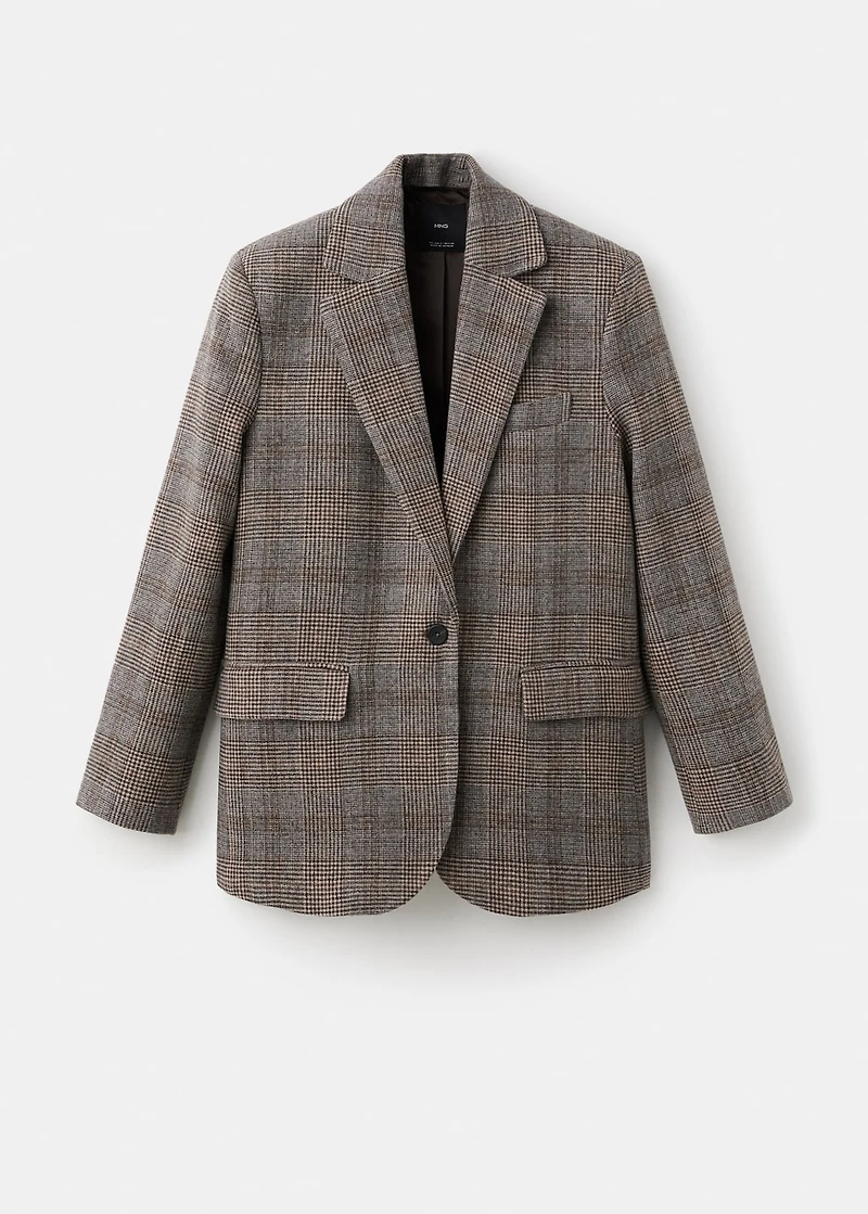 Wool check blazer