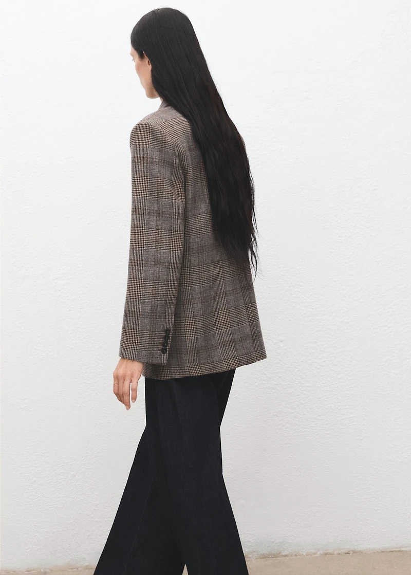 Wool check blazer