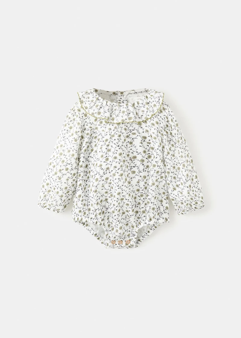 Floral-print romper suit