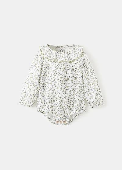 Floral-print romper suit