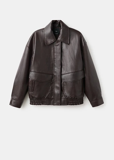 Oversized faux leather jacket