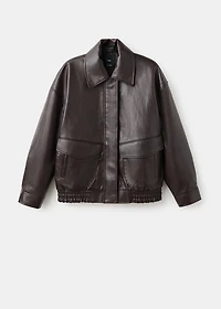 Oversized faux leather jacket