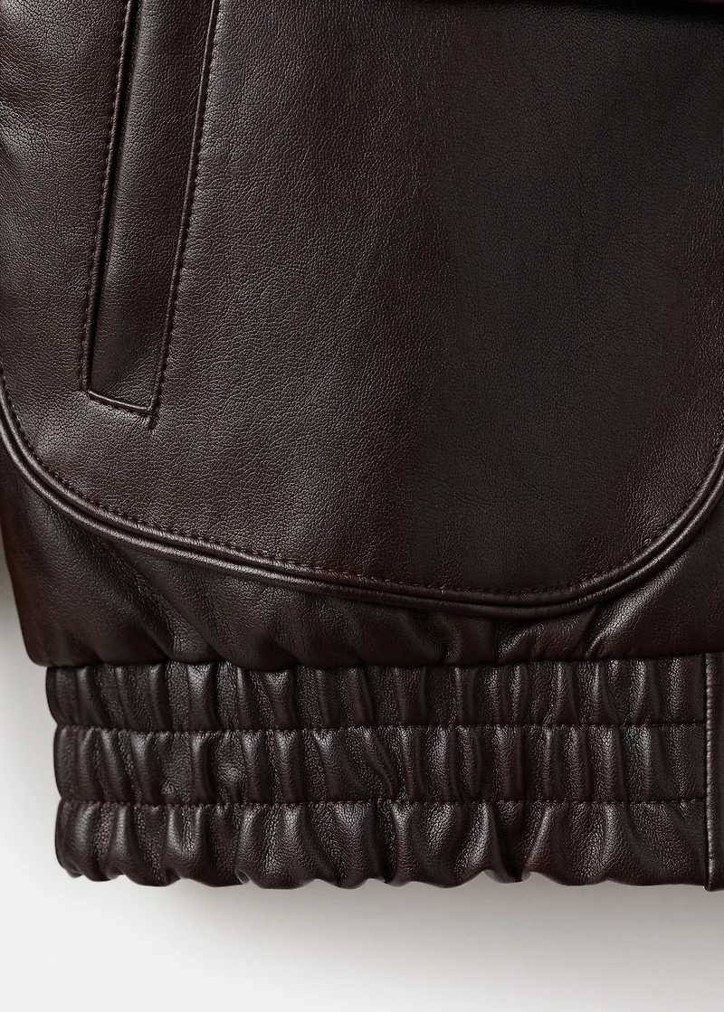 Oversized faux leather jacket