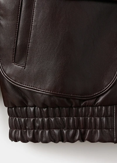 Oversized faux leather jacket