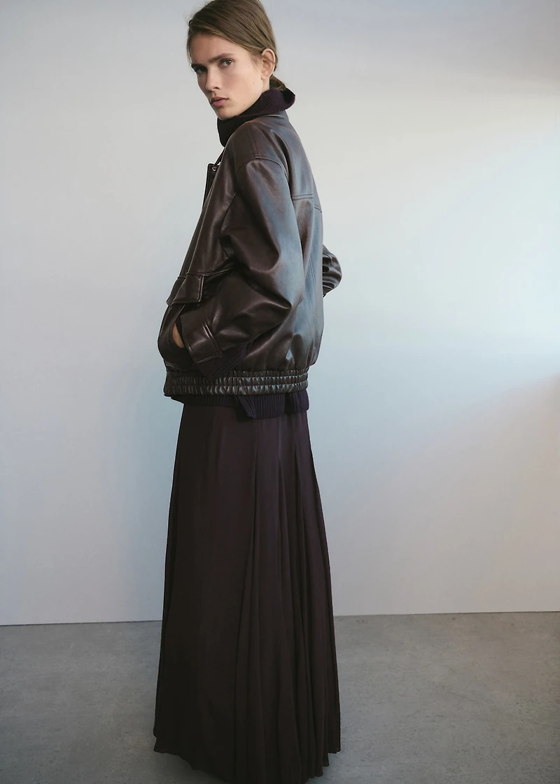 Oversized faux leather jacket