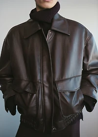 Oversized faux leather jacket