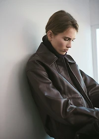 Oversized faux leather jacket