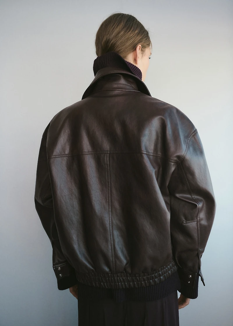Oversized faux leather jacket