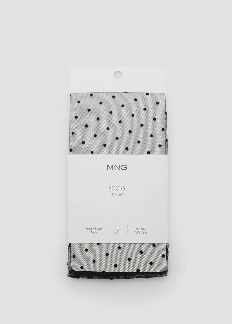 Polka-dot semi-transparent socks
