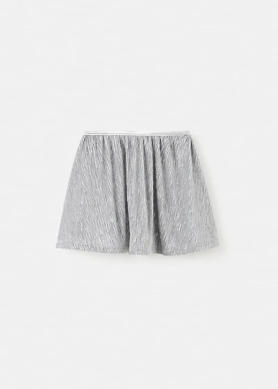 Pleated metallic skirt