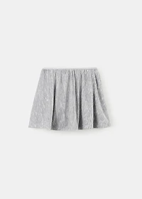 Pleated metallic skirt