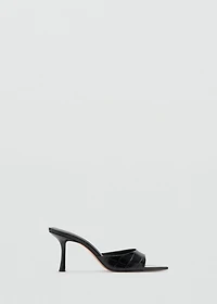 Croc-effect heeled sandals