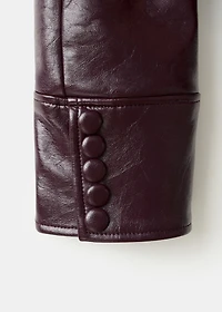 Faux-leather jacket with fur-effect collar