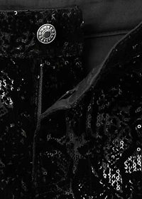 Straight-leg trousers with sequins