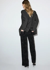 Straight-leg trousers with sequins
