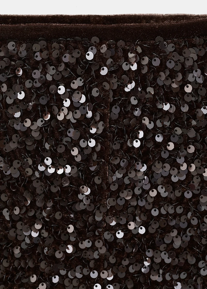 Velvet shorts with sequins